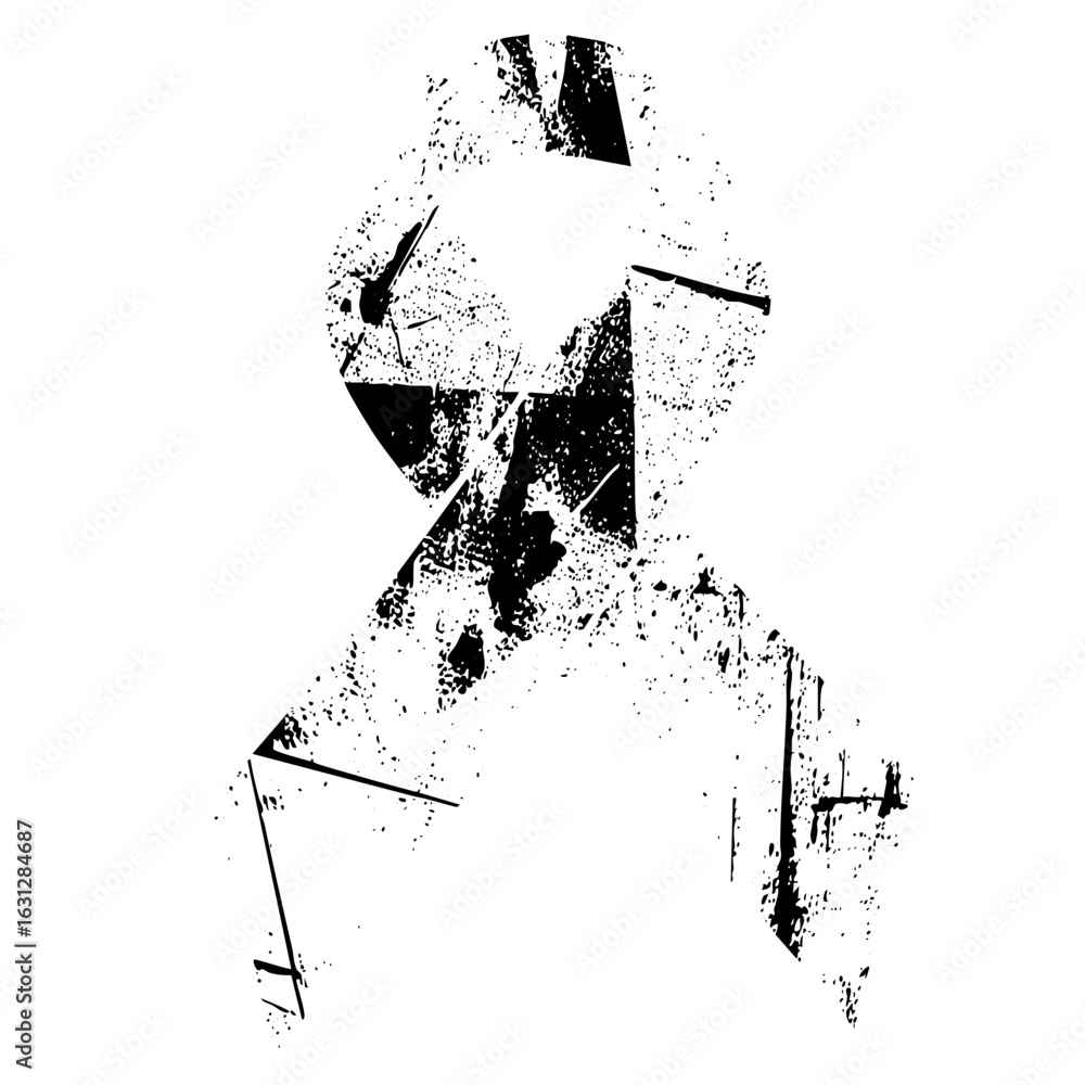 Poster vector abstract fragmented portrait of a mans face in monochrome.