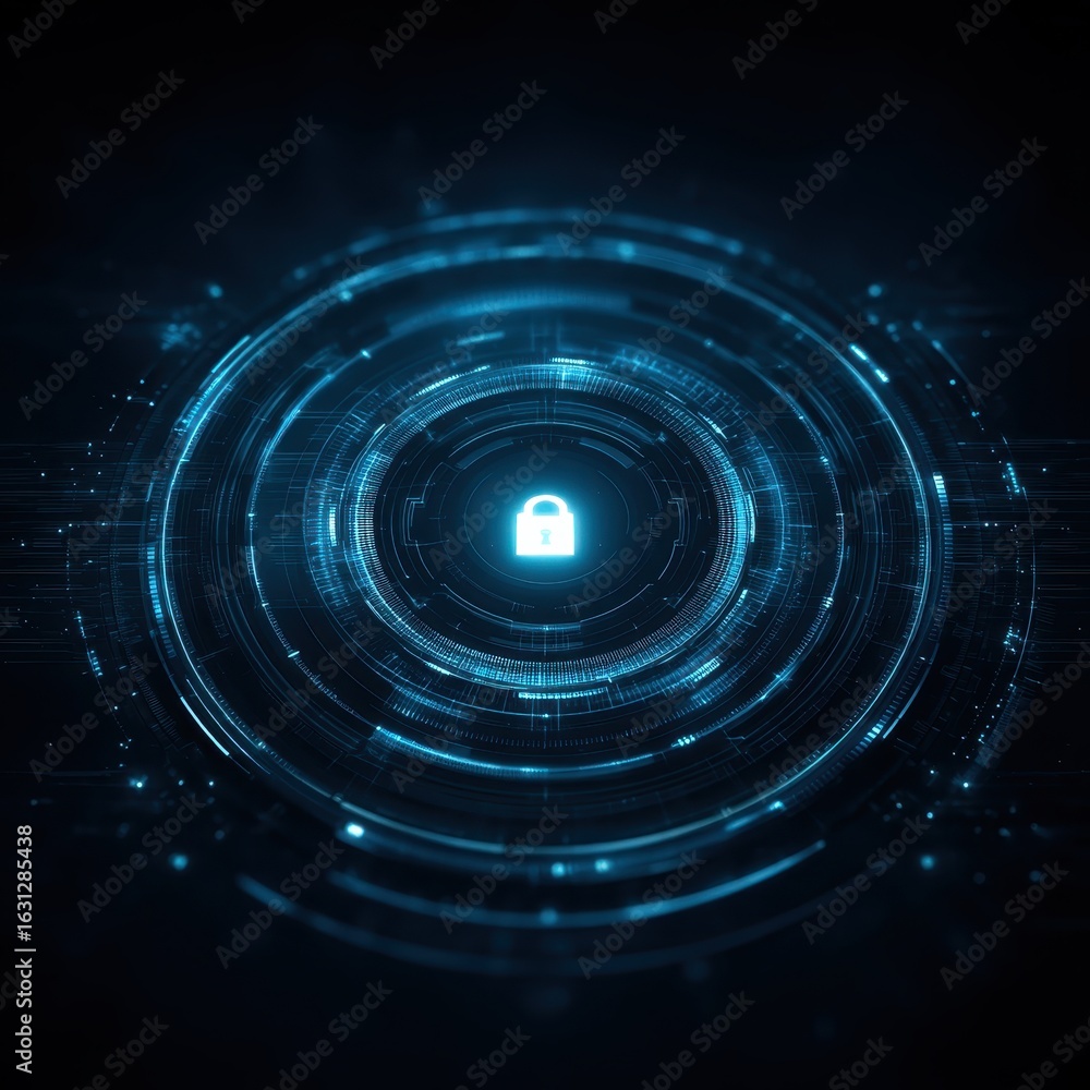 Poster cybersecurity measures protecting data in digital environments