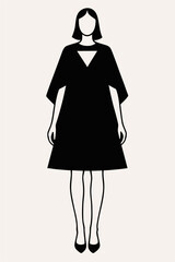 silhouette of a woman in a black dress