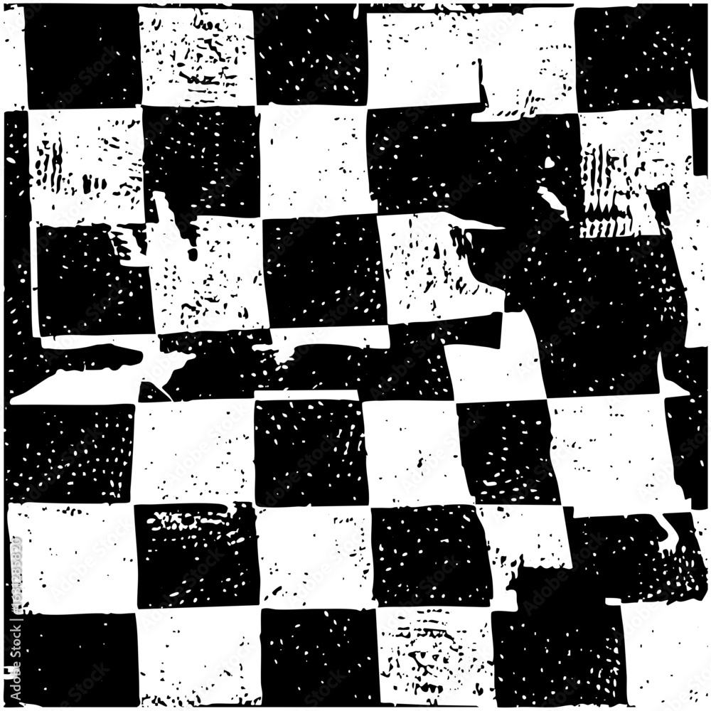 Poster vector distressed checkerboard with textured squares.
