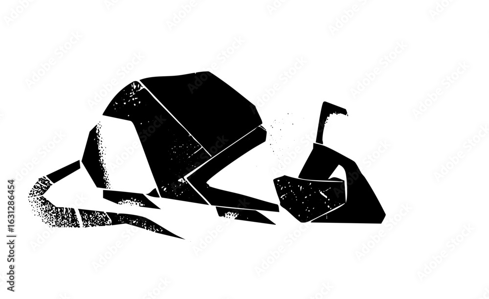 Poster vector abstract robotic arm with geometric shapes