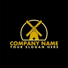 Windmill Vintage icon isolated on black background