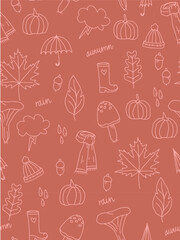 Vector illustration. Seamless autumn pattern.