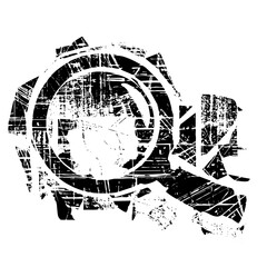 Obraz premium Vector Abstract circular with distressed typography.