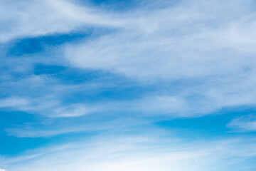 Panorama of cloud clear sky background for summer vacation concept at ocean and summer sea water...