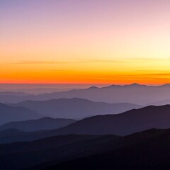 Fototapeta premium Mountain ranges at sunrise