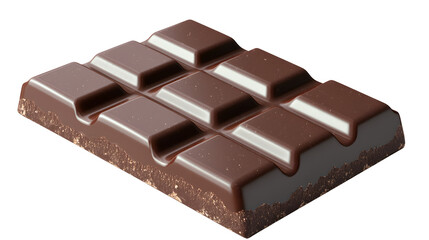 A chocolate bar with a white background