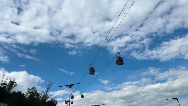 vista del cielo con telef&eacute;ricos en la subida de indios verdes