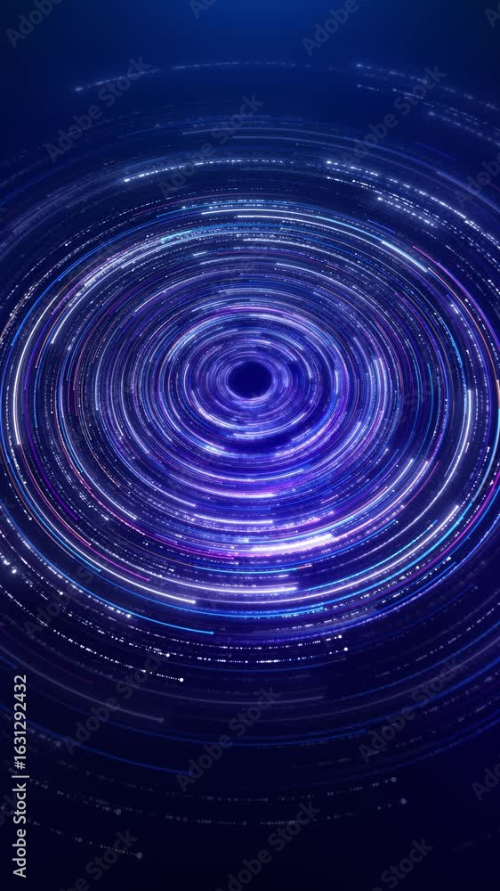 Poster vortex tunnel lights abstract spinning spiral motion 3d digital grid dynamic data lines dots, big da