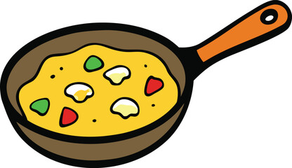 Loaded breakfast skillet with cheese and vegetables banner advertisement