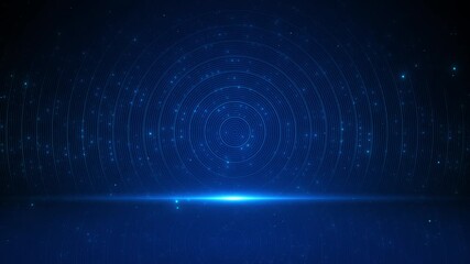 Concentric Tech Rings Sparkling Blue Grid Radiant blue circular tunnel concentric light , futuristic radar-style interface ideal for scanning systems, digital intros, metaverse portals, HUD elements. - Powered by Adobe