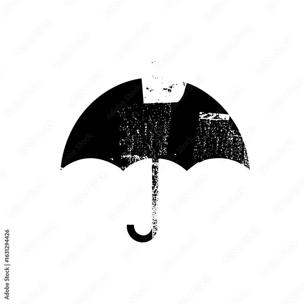 Poster vector abstract umbrella with distressed texture.