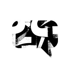 Vector Abstract black glyph featuring dynamic shapes.