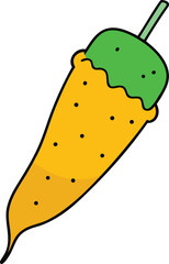 Jalapeno popper snack with oozing cheese illustration