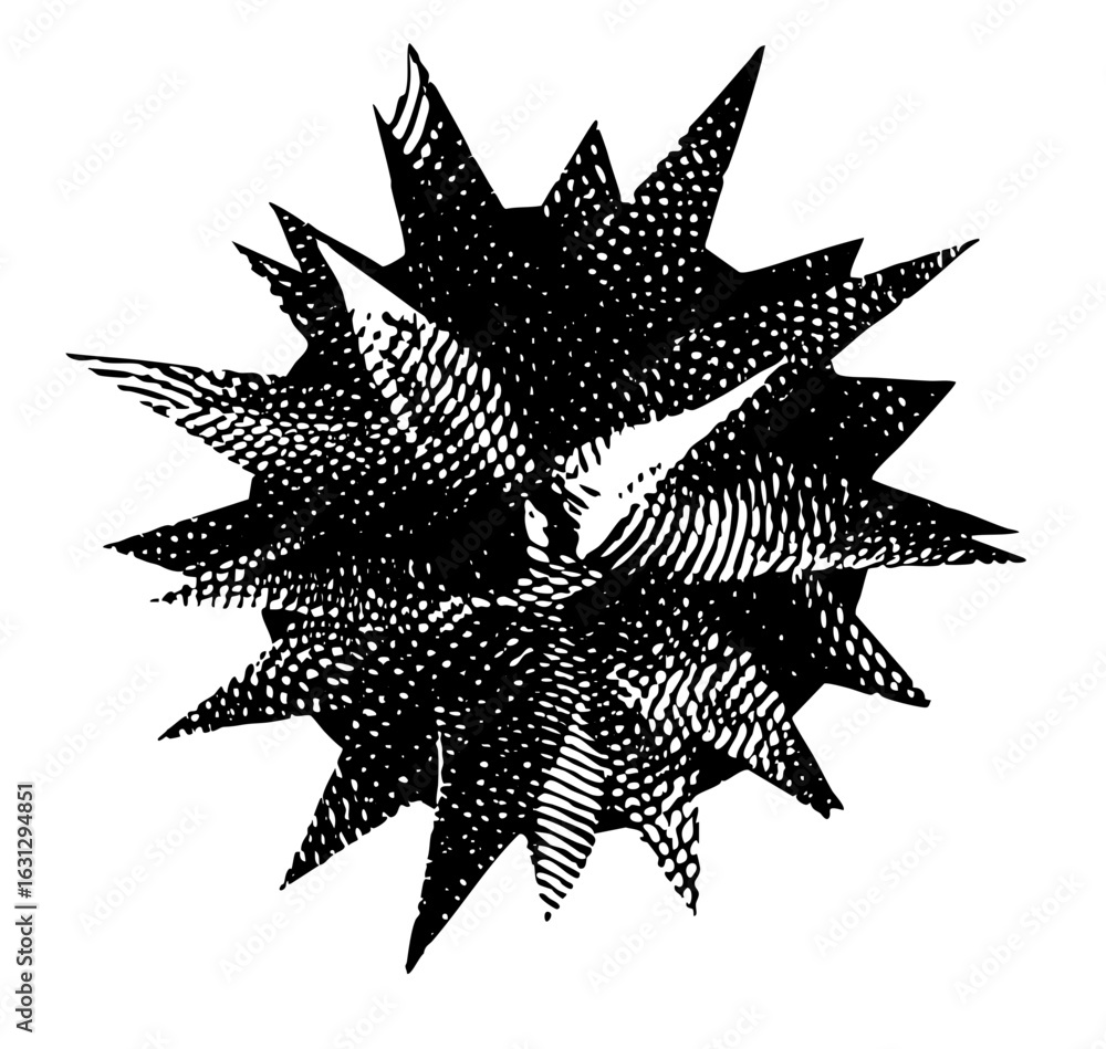 Aufkleber vector abstract burst of jagged spikes creates a dynamic star-like shape.
