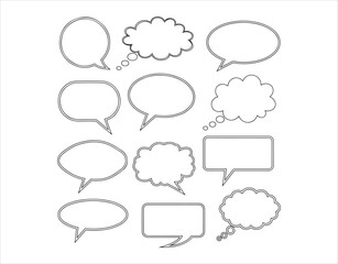 Obraz premium A collection of basic speech bubbles