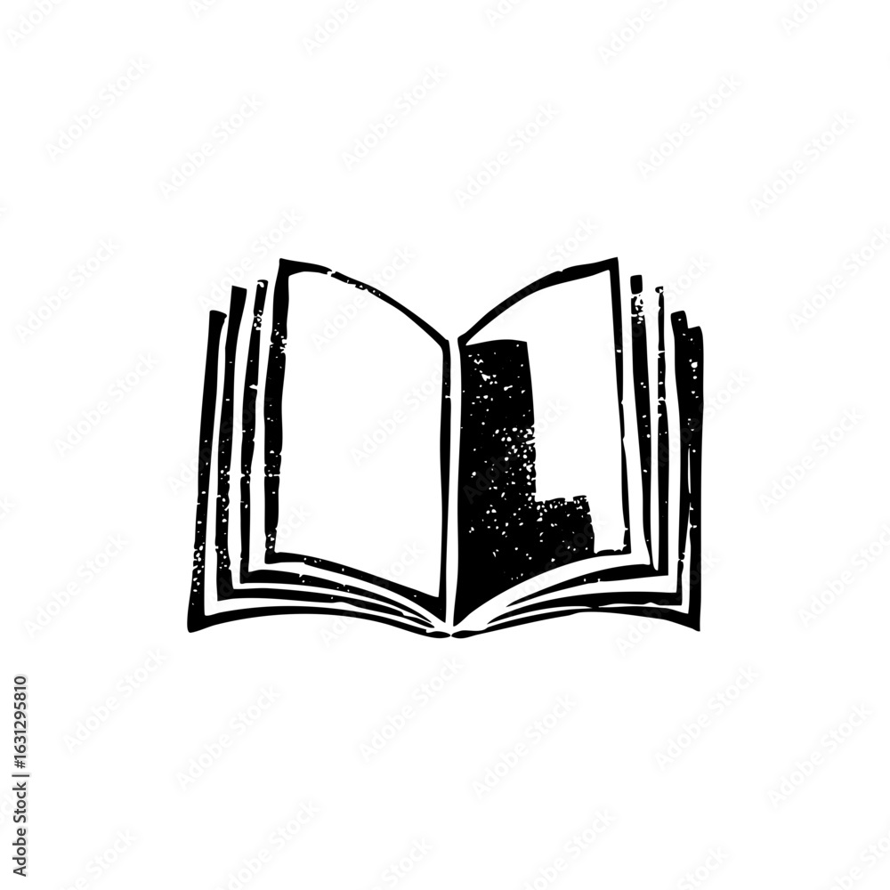 Poster vector open book with textured pages