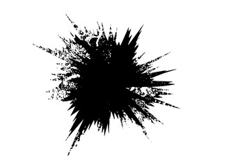 Vector Dynamic burst of jagged black splatters creates an energetic explosion.