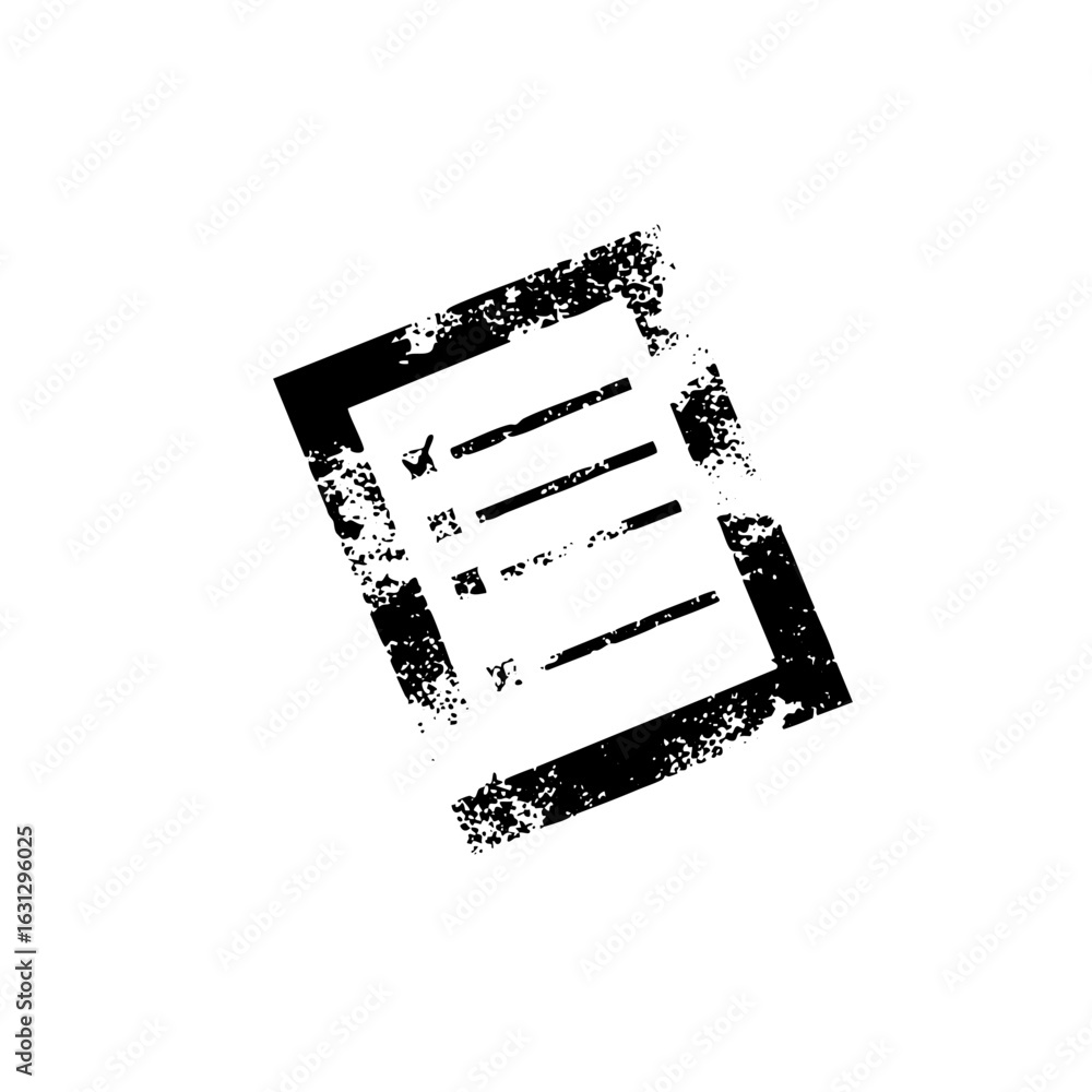 Poster vector distressed document with checklist elements