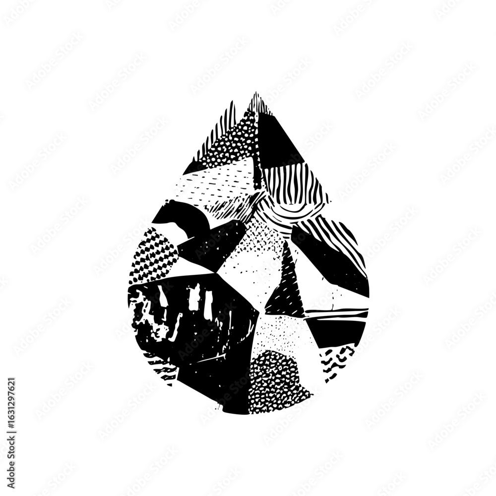 Poster vector abstract geometric emblem features dynamic shapes and textures.