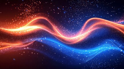 A captivating cosmic background filled with colorful light patterns.