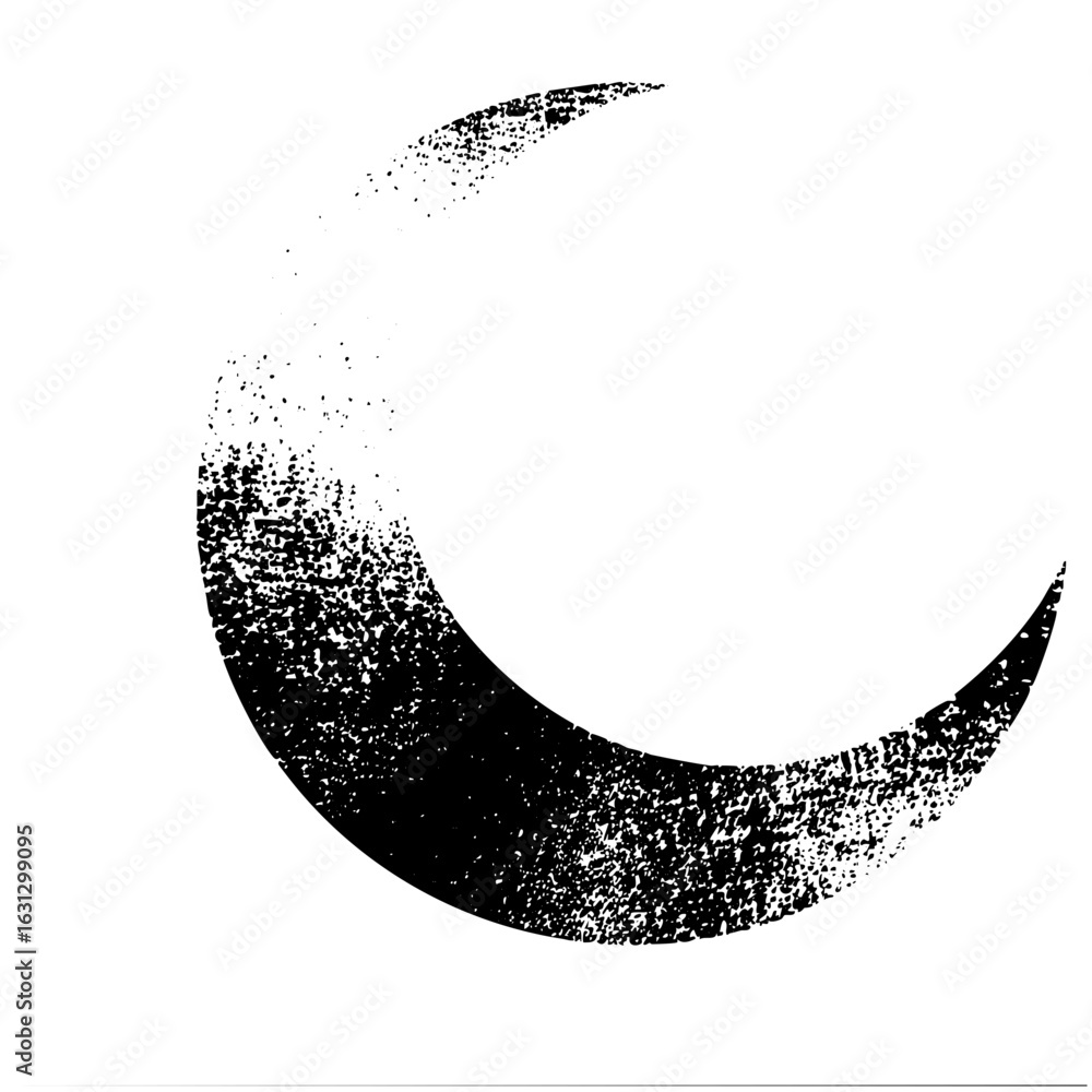 Poster vector abstract shape composed of textured dots.