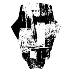 Vector Abstract distressed face with bold vector shapes.