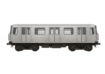 Modern subway train isolated on transparent background