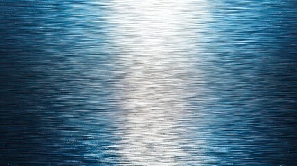 Obraz premium Abstract Blue and Silver Wave Patterns on Metal Surface with Subtle Reflection Effects in Artistic Style