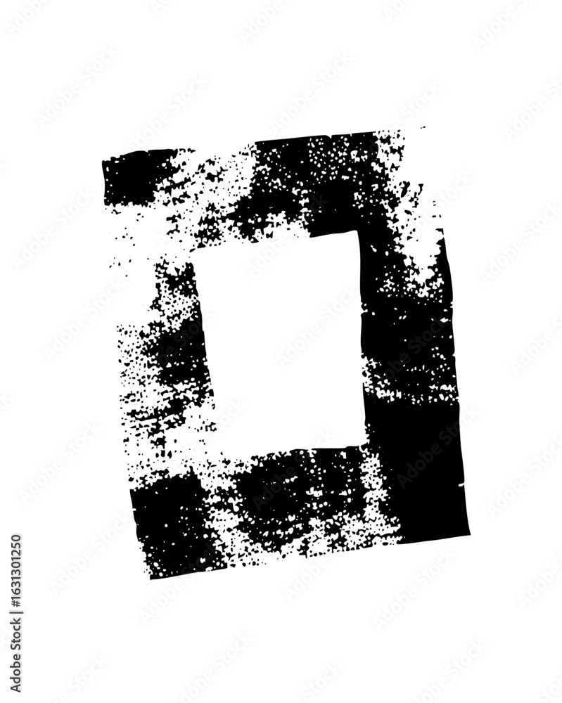 Poster vector distressed square frame with rough edges creates a grunge aesthetic.