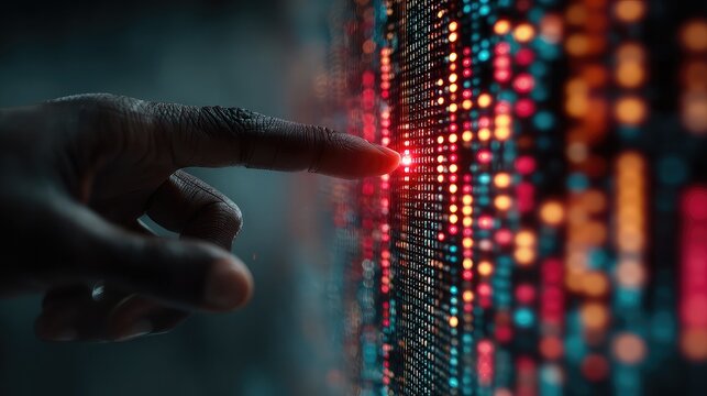 Researcher adjusting quantum chip encryptor connected to blockchain system, vibrant matrix UI shows data packets locking with evolving quantum keys in secure flow
