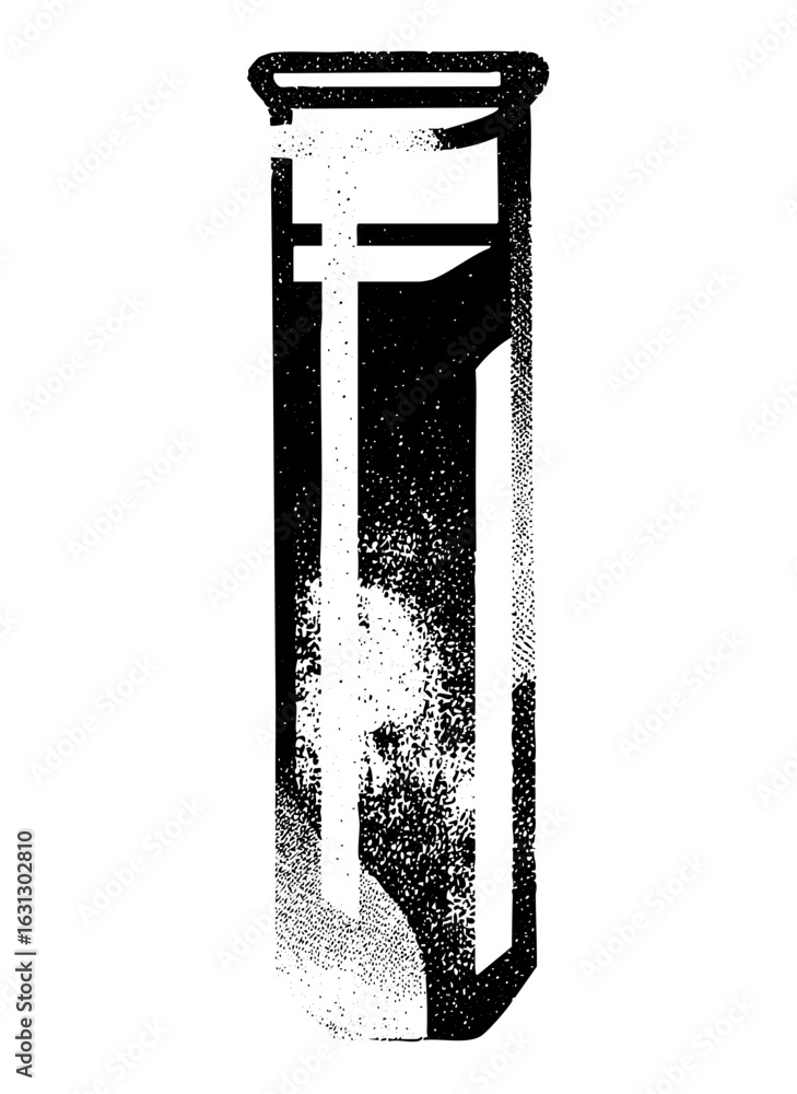 Poster vector abstract test tube with halftone texture.