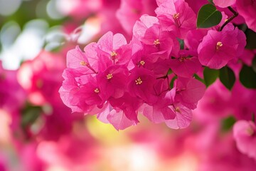 Fototapeta premium Vibrant Bougainvillea Vines with Stunning Pink Flowers for Landscaping and Decor