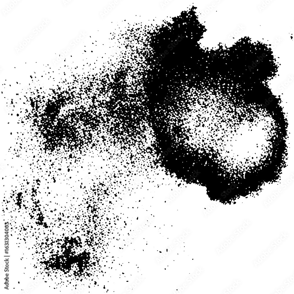 Poster vector abstract firearm composed of scattered particles.