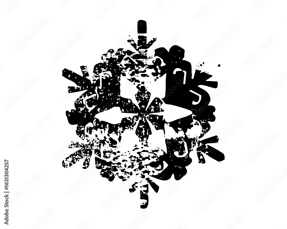 Aufkleber vector abstract mechanical skull with distressed texture.