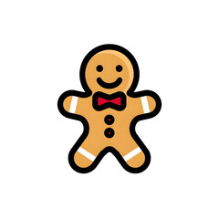 Obraz premium Gingerbread man icon symbolizing holiday treats and cozy New Year season desserts.