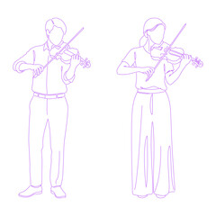 Person Playing Violin Line Art Illustration