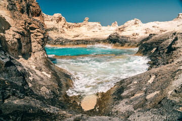 Rocky Coastline and Blue Sea in Marsa Matruh, Egypt