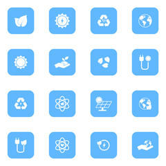 Environmental Sustainability Icon Pack: Clean Energy, Earth, Recycling, and Solar Power