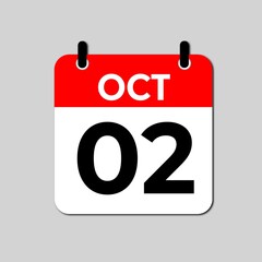October 2 day Calendar Vector illustration 
