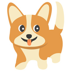 Happy adorable corgi dog portrait. Vector illustration design flat style.