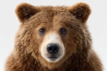 Grizzly Bear's Gaze: A captivating close-up of a majestic grizzly bear, showcasing its expressive eyes and thick, brown fur in stunning detail.