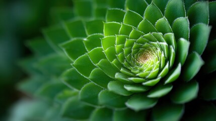 Obraz premium Spiral Succulent: A detailed view of a vibrant, spiraling succulent, showcasing its intricate patterns and natural beauty.