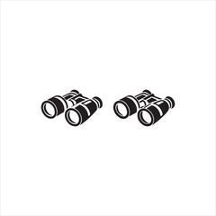 Binocular Icons Set – Exploration and Vision Symbol