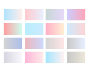 Pastel gradient collection for modern designs and social media templates with soft vibrant colors