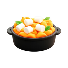 Whimsical sweet potato casserole with marshmallows