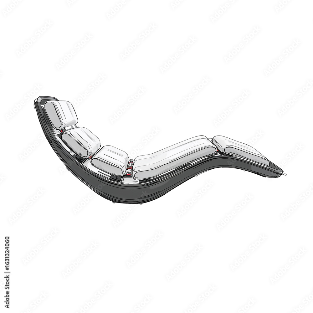 Poster futuristic lounger with a sinuous design, inviting relaxation and advanced ergonomics on display