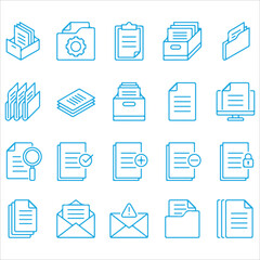 Line Style Document Icons | Document and File Vector Pack EPS 10
