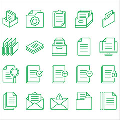 Documents Line Icons | Digital File and Archive Vector Set