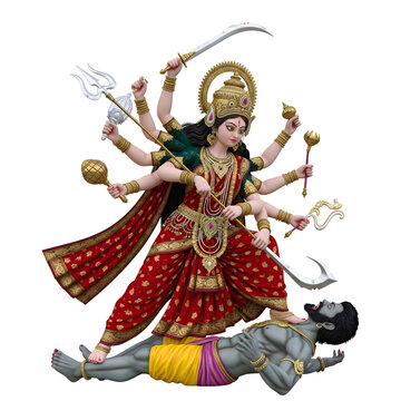 goddess durga on transparent background
